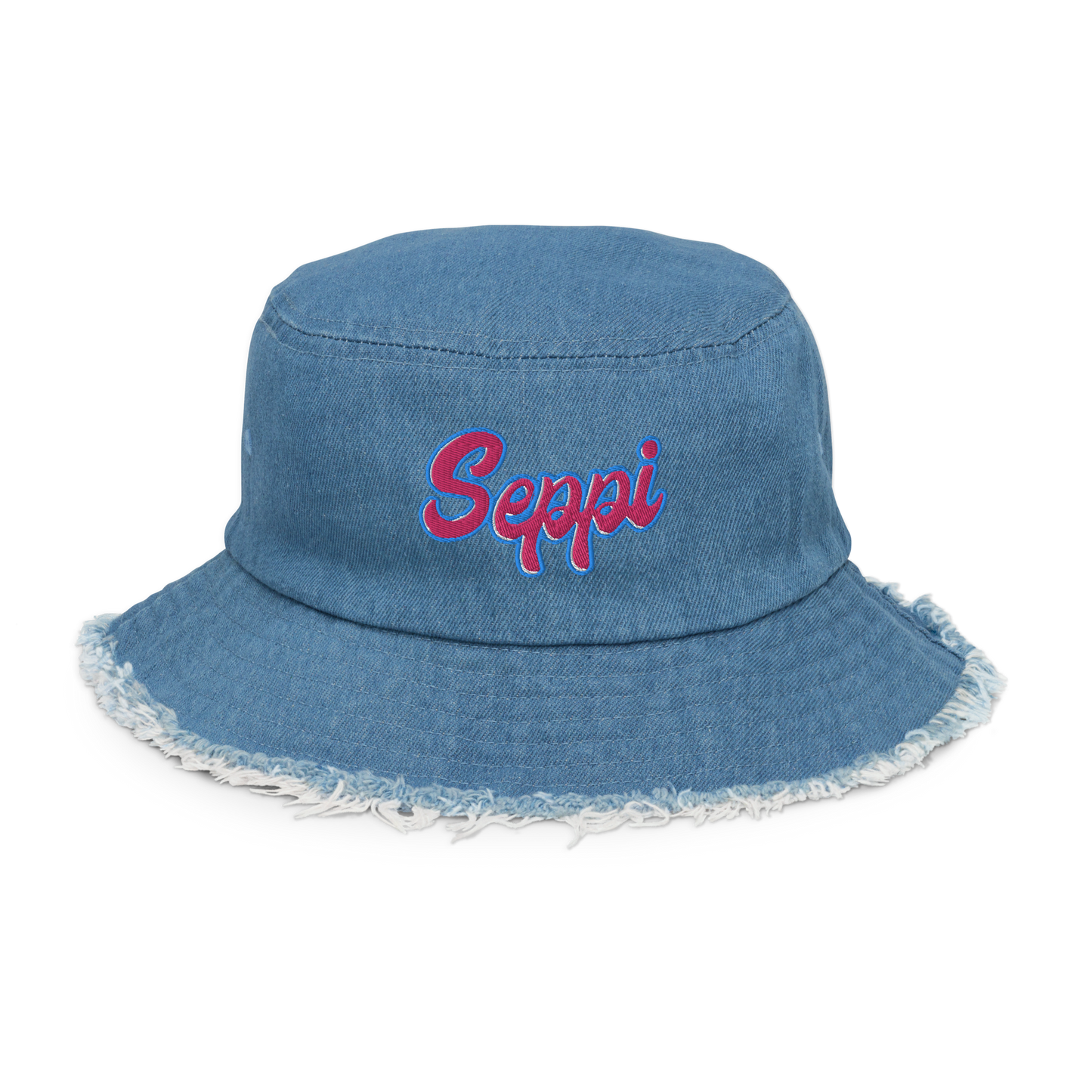 Premium Distressed Denim Bucket Hat - **Ultimate Seppi Vibe**